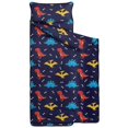 thumbnail image 2 of DarkBlue Dinosaurs Pattern Teens Toddler Nap Mat with Pillow, Sleeping Mat Bag for Preschool Daycare 59"x22", 2 of 6