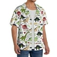 thumbnail image 4 of Wukai Dinosaur Men's Casual Short-Sleeve Button Down Shirt - Lightweight Summer Dress Shirt for Daily Wear-Small, 4 of 7