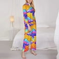 thumbnail image 4 of Kll Magic Mushrooms Print Women'S Long Sleeve Pajamas With Pants Sleepwear Loungewear 2 Set-Medium, 4 of 9