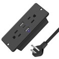 thumbnail image 1 of 5 in 1 Recessed Power Strip Flat Plug, 20W Fast Charging Furniture Outlet with USB, 2 USB Ports 1 USB-C, 6ft Power Cord., 1 of 7