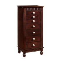 Powell Chamisa Wood Jewelry Armoire, Merlot Finish with Black Felt Lining