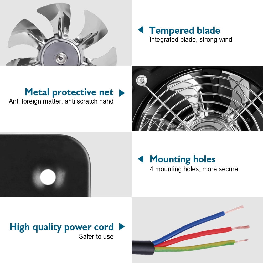 4 Inch Exhaust Fan,Wall Mounted Vent Fans,Ventilation Extractor Fan 110V Wall-Mounted Square Blower for Kitchen,Bathroom,laundry room