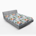 thumbnail image 2 of Ambesonne Hydrangea Pattern Fitted Sheet, Colorful Floral, Queen Size, Pale Blue Multicolor, 2 of 5