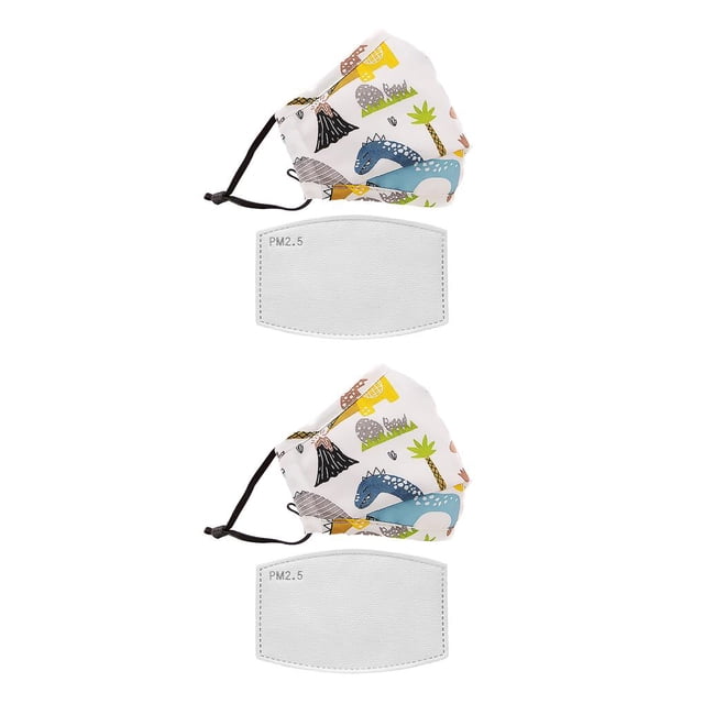 pitrice Children Mask Filter Cartoon Cotton Mouth Face Cover Filters Accessory 1pc Little dinosaur 2Set