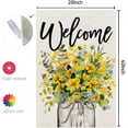 thumbnail image 5 of Summer Floral House Flag Mason Jar 28x40 Inch Double Sided Large Burlap Holiday Flag for Outside Yard Welcome CF1477-40, 5 of 6