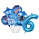 thumbnail image 3 of Decoración para fiesta de cumpleaños de Disney Stitch, vajilla, mantel, telón de fondo, pancarta, vasos de papel, platos, globos azules y rosados, suministros para bebé, 3 of 5