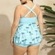 thumbnail image 5 of Modesto Trajes de Baño para las Mujeres Multicolor Impresión Trasera Corte Pantalones de Natación Sling Dividido Conjunto, 95% Nylon 5% Spandex Traje de Baño para Piscina, Playa, 5 of 5