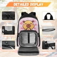 thumbnail image 2 of Yspwyqan Backpack Set for School, Heart Capybara Kids Backpack and Lunch Box Set Girls, 17 Inch Fashion Laptop Bags Fits 14", Double Zipper for Ages 8-15, 2 of 7