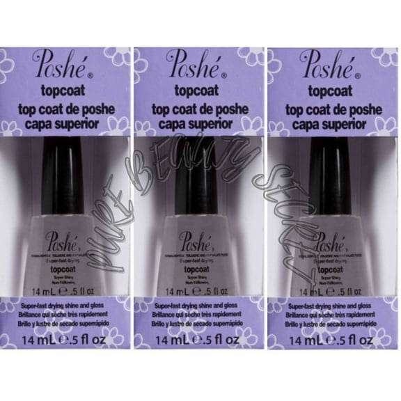 Poshe Top Coat 0.5oz / 14 mL x 3