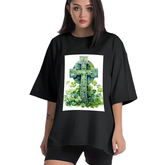 Plus Size Shirt for Women Black Tops for Women Short Sleeves Shirt for Women ST Patrick T Shirt Crewneck Shirt for Women XS