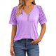 thumbnail image 2 of Tamaño Más Manga Corta Tops para Mujeres Verano Color Sólido Puff Manga Corta Suelta Moda Cuello Redondo Top, 2 of 6