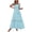 Light Blue, variant on Summer Dresses for Women Boho Beach Sundress Square Neck Ruffle Sleeve Flowy A-Line Smocked Elastic Waist Lace Pleated Midi Maxi Dress, Mint Green L