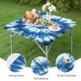 thumbnail image 4 of Blue White Tie Dye Spiral Pattern Square Fitted Tablecloth with Elastic Edge,Square Table Cover,Washable Elastic Table Cover for Home Kitchen Party Decor 36"x36", 4 of 6