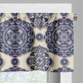 thumbnail image 3 of Ambesonne Mandala Valance Pack of 2, Medieval Exotic Revival, 54"X12", Beige Navy Blue, 3 of 5