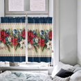 thumbnail image 4 of Blue Christmas Kitchen Curtains 63 Inch Length, Farmhouse Curtains & Drapes, Xmas Botanical Poinsettia Balls Rod Pocket Window Curtains for Living Room/Bedroom/Bathroom, 52" x 63", 2 Panels, 4 of 5