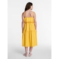 thumbnail image 3 of Time and Tru Women's Sleeveless Cotton Midi Dress with Eyelet Trim, Sizes XS-4X, 3 of 5