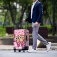 thumbnail image 3 of HELLHERO Owl Heart Personalized Suitcase Cover Polyester Reserved Handle Luggage Cover Stretch Luggage Protector for Couple, 3 of 7