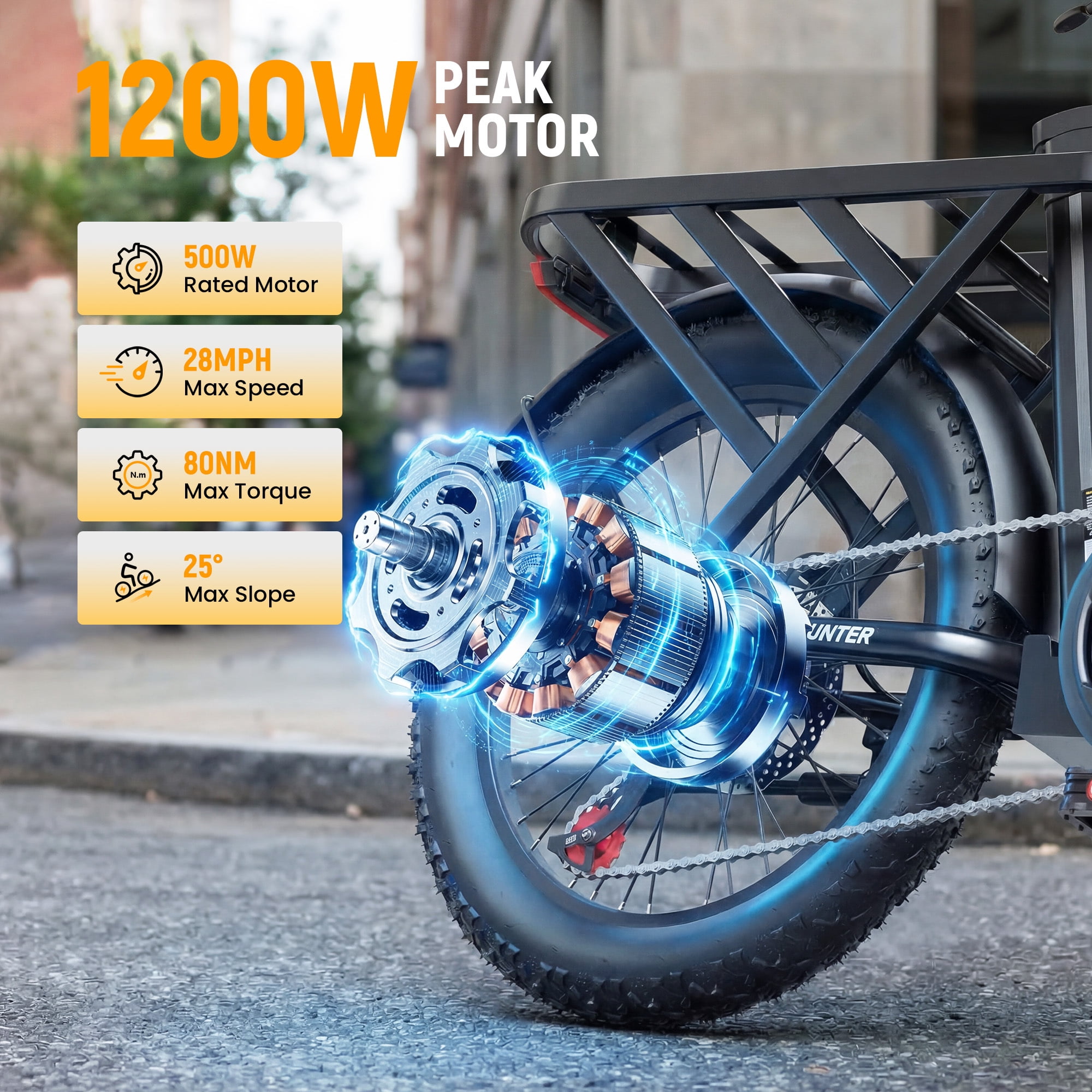 20" Foldable Electric Bike Fat Tire for Adults, 1200W Peak, 48V 13.5Ah, 28MPH 65Mi Max Range E Bike, 5-Speed Riding, Folding Electric Bicycle with Phone Bag,Black