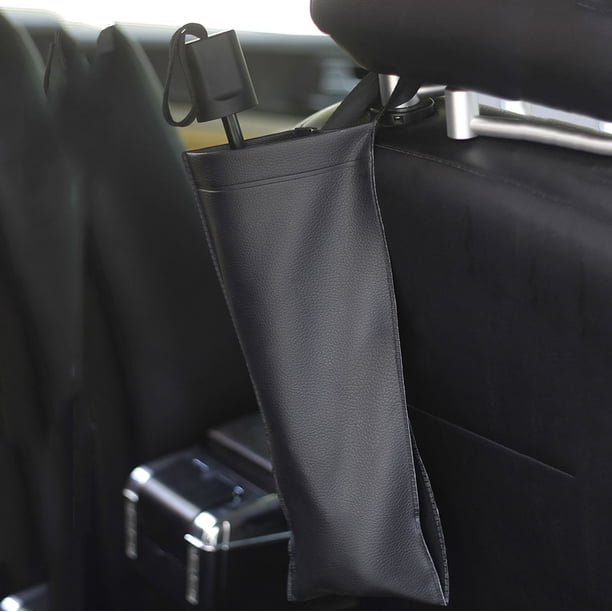 Bolsa de almacenamiento de paraguas para coche | Cuero artificial | Diseño plegable | Se adapta a paraguas plegables y de mango largo | Elegante y duradero | 23,62 x 6,1 x 3,94 pulgadas | Mantenga