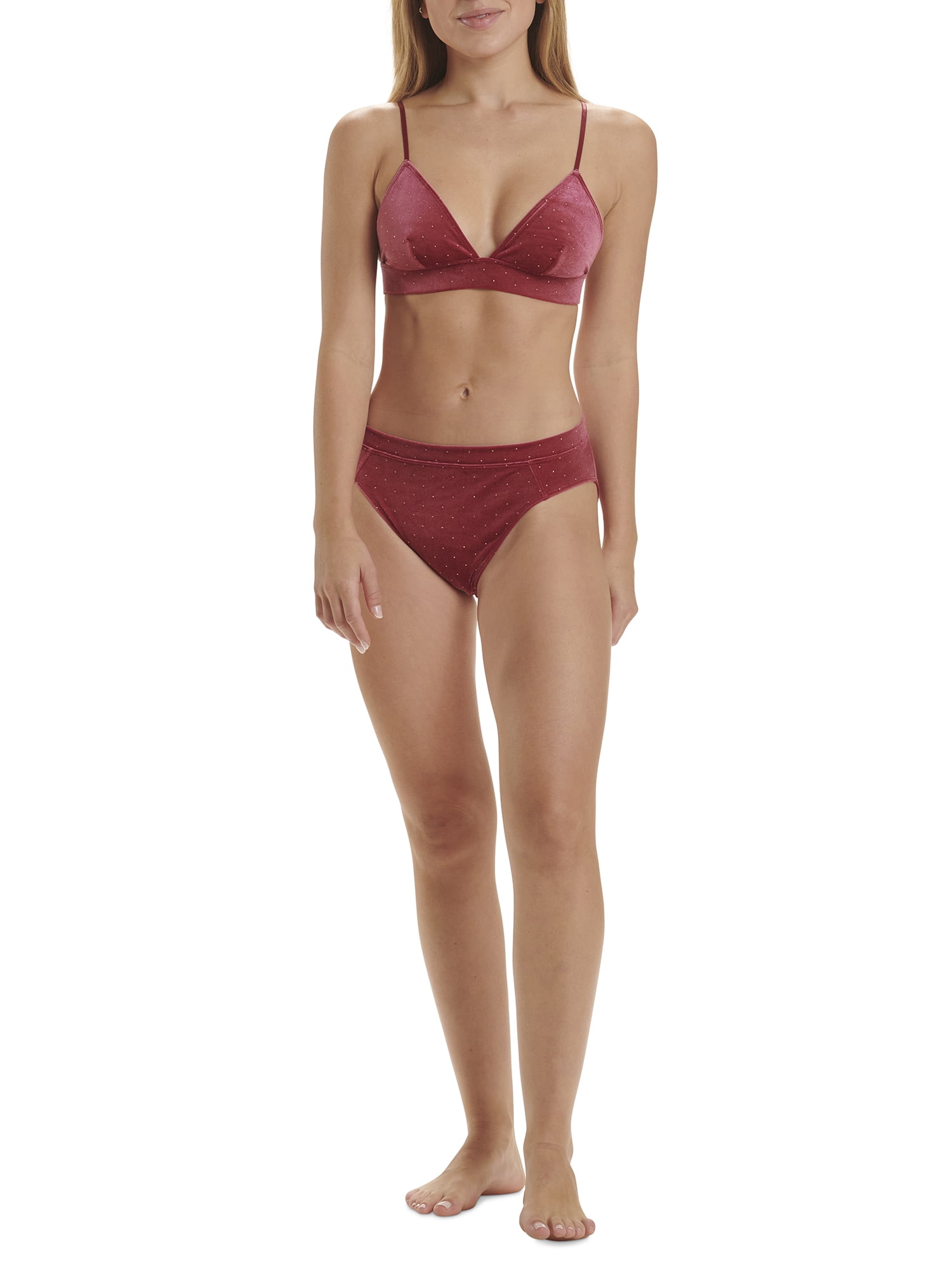 No Boundaries Juniors Velvet Triangle Bralette