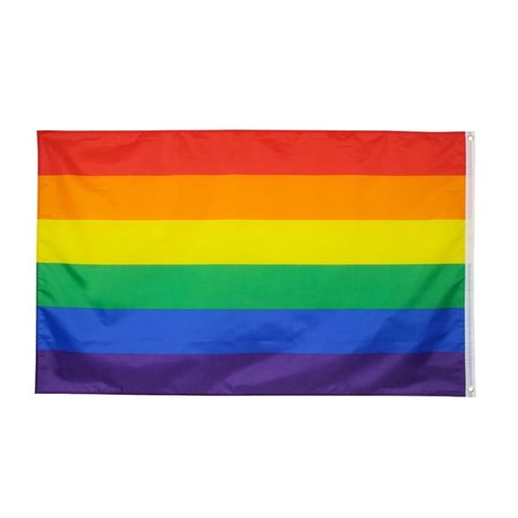 pitrice 90x150cm Flag Rainbow Polyester Banner Double Stitching Colorful Print Flag Decoration