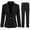 Black, variant on Women's 2-Piece Double Breasted Blazer Suit Set - Slim Fit Business Casual Work Office Jacket & Elastic Waist Cropped Pants for Spring Summer Fall (Ages 25-29)