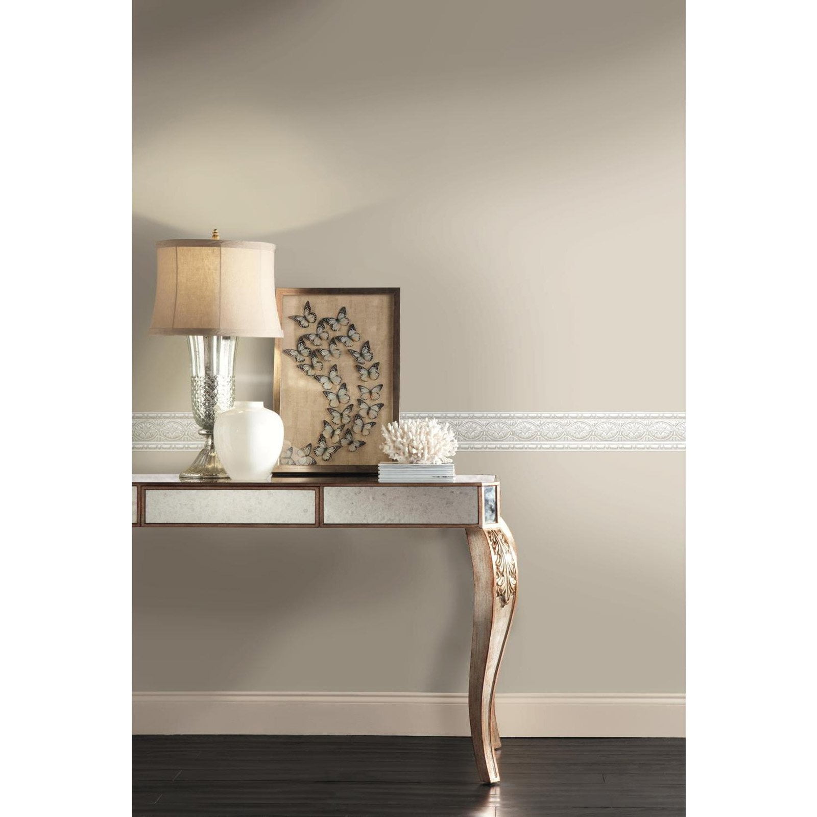 RoomMates Beige Sculpted Architectural Peel and Stick Wallpaper Border