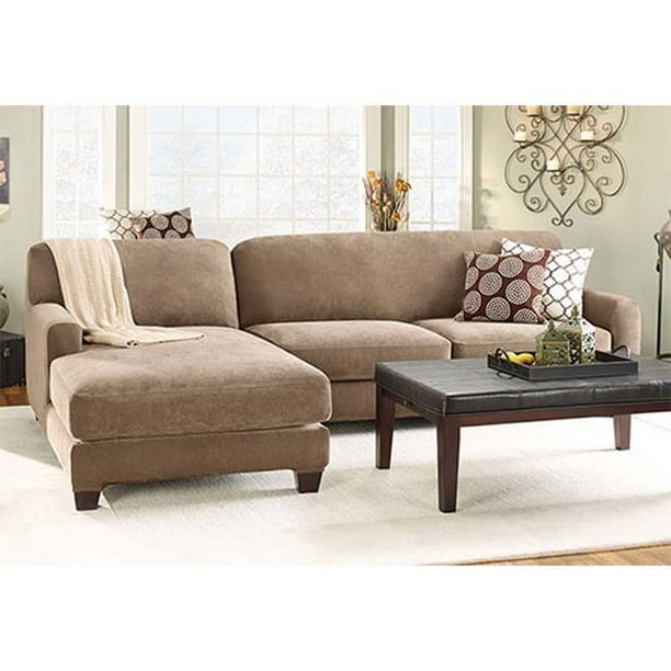 Stretch Pique Slipcover For Sectional And Side Chase Stretch Pique Slipcover For Sectional