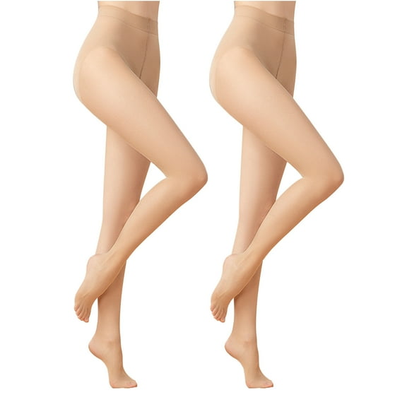 Ms.Myland 2 Pairs Women's Sheer Pantyhose Light Skin Color Bikini 1D Ultra Thin Soft Anti-Slid