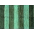 thumbnail image 1 of Ahgly Company Machine Washable Indoor Rectangle Abstract Turquoise Blue Modern Area Rugs, 5' x 7', 1 of 4