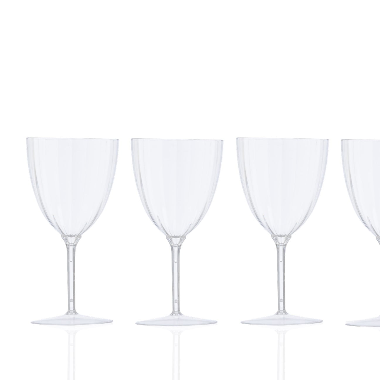 [8 Pack 3 oz] Disposable Plastic Mini Wine Glasses Clear Stemmed