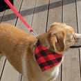 thumbnail image 4 of Baberos triangulares para mascotas Apuakthei Classic Buffalo Plaid, bufandas para perros con cuadros rojos y verdes, 4 of 5