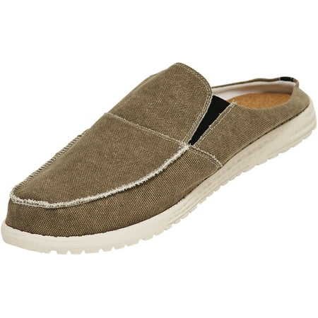 

NORTY Mens Slide Loafers Adult Male Clogs Mules Boat Shoes Khaki 9