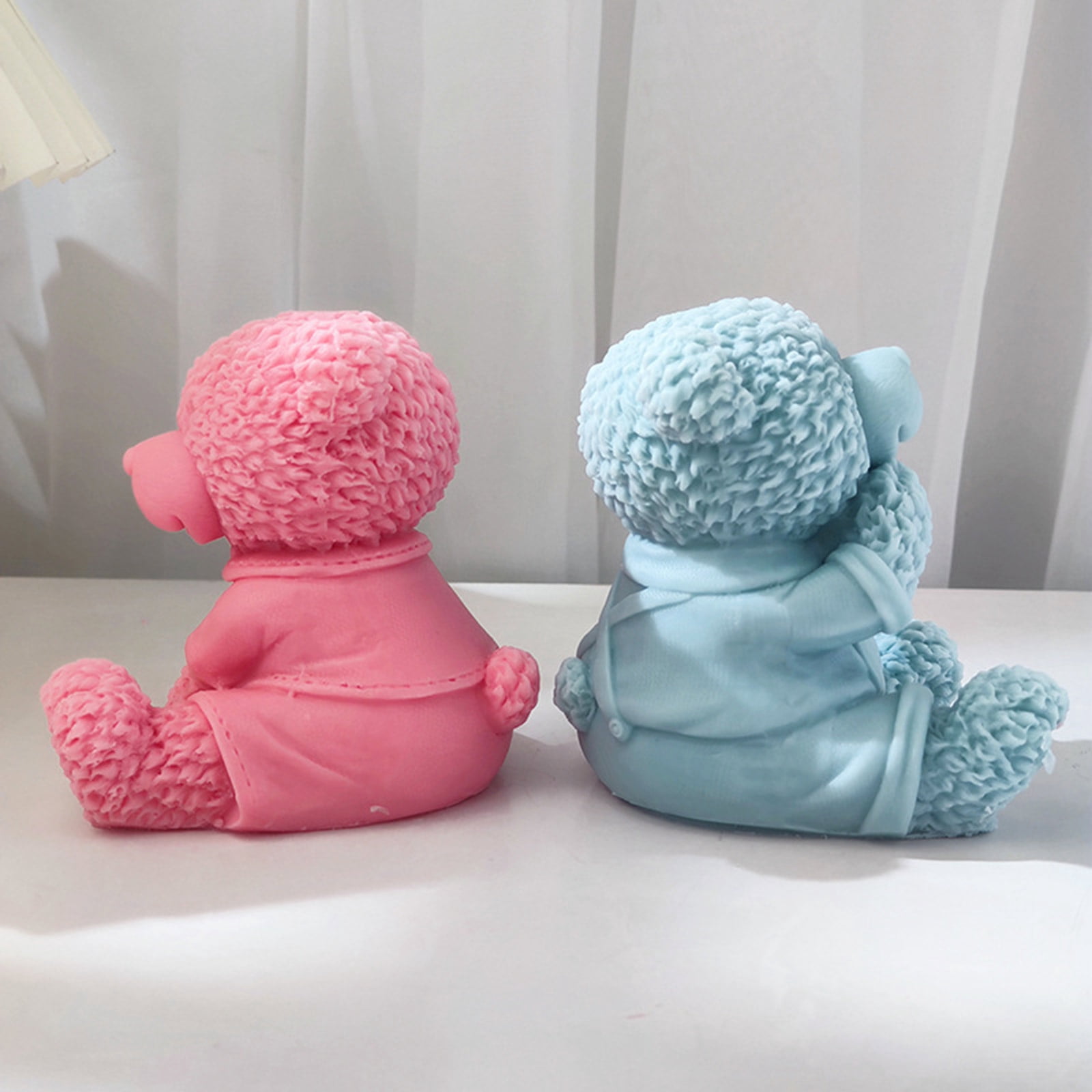 3D Silicone Mold Sitting Bear Candle Mold Reusable Aromatherapy Bear Resin Mold DIY Plaster Colored Gypsum Decoration