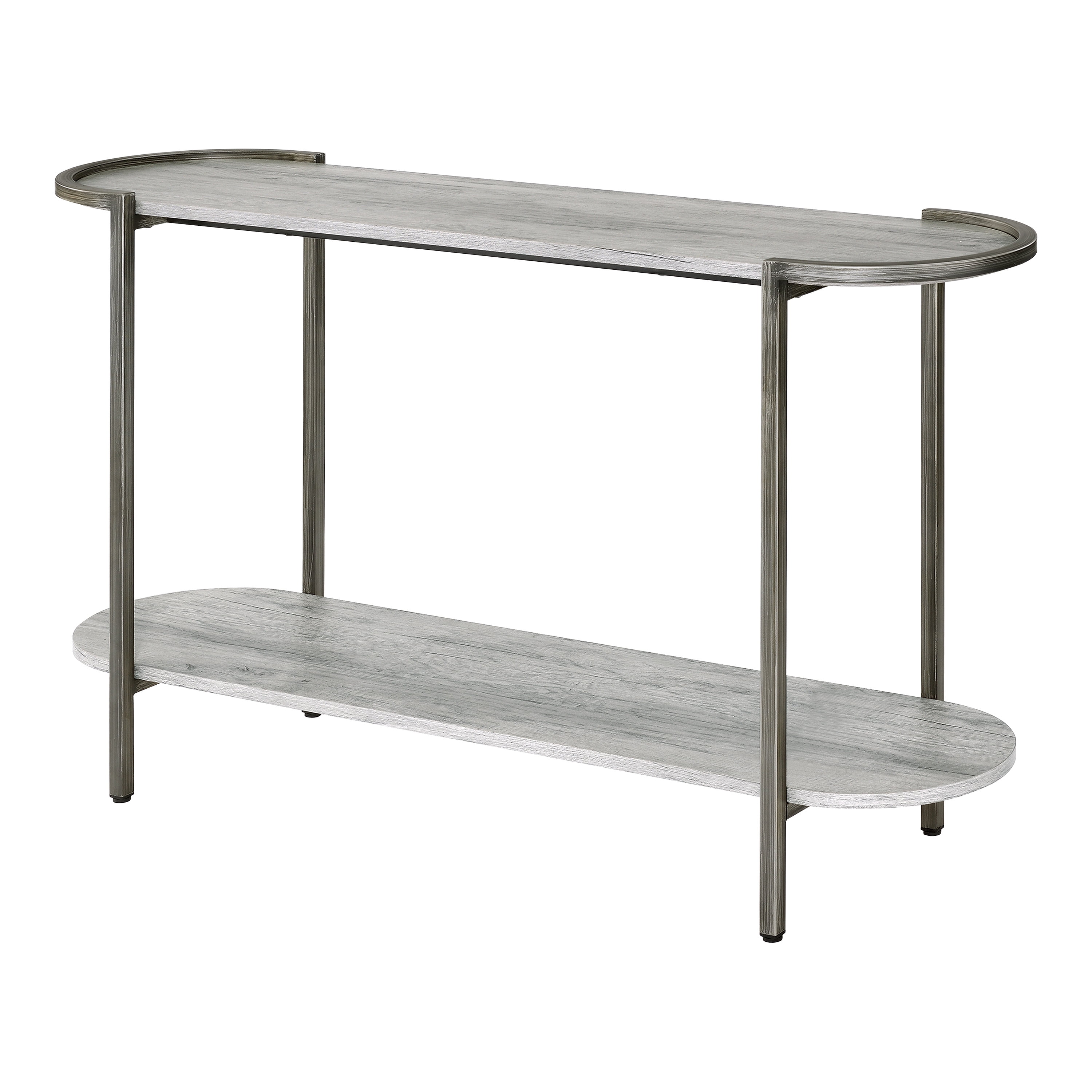 Rowland 1-Shelf Metal Console Table, Light Gray