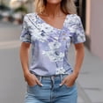 thumbnail image 2 of Top de Verano Mujeres Cuello en V Casual Top de Manga Corta, Ligera Primavera Y Blusa de Verano para las Mujeres, 2 of 5