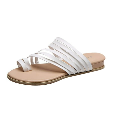 

Women s Ring Toe Flat Sandals Wrap Strap On Casual Fashion Slippers Quick Drying Indoor & Outdoor Slides