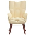 thumbnail image 1 of vidaXL Rocking Chair with a Stool Cream White Velvet, 1 of 5