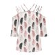 thumbnail image 5 of Mujeres sueltas casual 3/4 manga sin tirantes estampado blusa casual camiseta túnica tops Fridja  czfsfas1635, 5 of 7