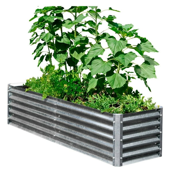 Earthmark Galvanized Metal High Planter Raised Garden Bed Bundle Com Earthmark Galvanized Metal High Planter, Are Galvanized Garden Beds Safe