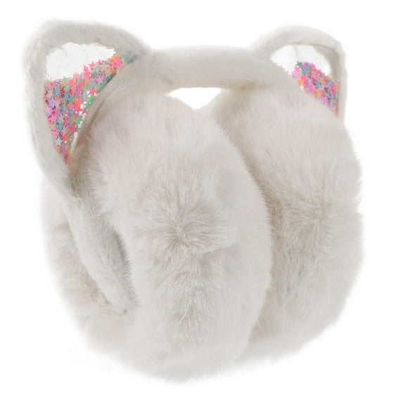 LULULION Woman Ear Muff Warmth Insulation Plush White 1Set