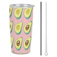 thumbnail image 1 of Vaso de acero inoxidable con tapa y diseño de aguacate, de 20 oz, portátil, para viaje, 1 of 7
