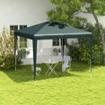 thumbnail image 2 of Outsunny 9' x 9' Portable Canopy Party Tent Gazebo with Legs, Dark Green, 2 of 10