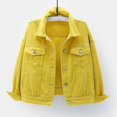thumbnail image 1 of Women Spring And Autumn Coats Warm Solid Long Sleeve Denim Jacket Outerwear-DF, 1 of 3