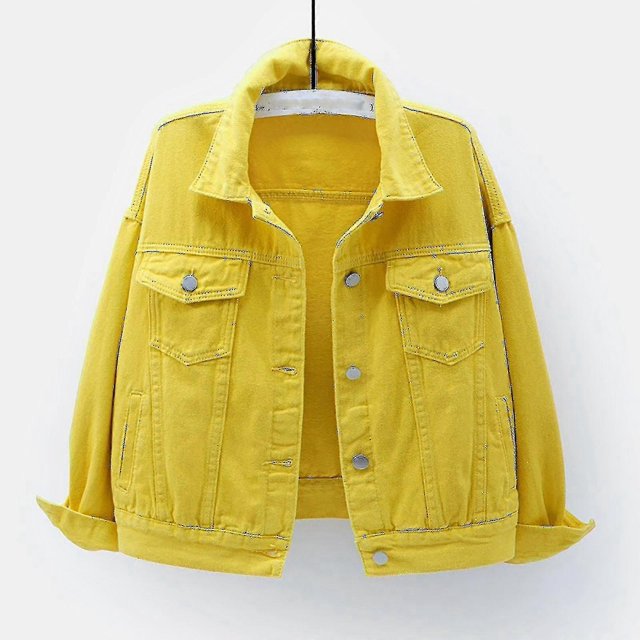 Women Spring And Autumn Coats Warm Solid Long Sleeve Denim Jacket Outerwear-DF