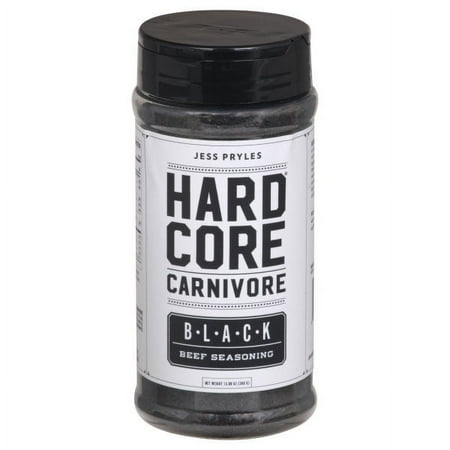 Hardcore Carnivore Black: charcoal seasoning for steak  beef and BBQ (Large Shaker)