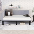 thumbnail image 2 of Upholstered Daybed/Sofa Bed with Mid-Century Modern Design and Sturdy Frame, Wood Slat Support, Living Room Sofa Bed Linen Bed for Bedroom Guest Room(Gray-Full), 2 of 8