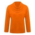 thumbnail image 5 of WTXUE Women's Cowl Neck Sweater Elegant Casual Soft Knit Long Sleeve Pullover Sweaters Loose Fit Top Tunic Sweaters Fall Outfits Outwear Orange L, 5 of 5