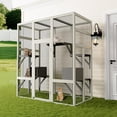 thumbnail image 6 of 70" Large Outdoor Catio Cat Enclosure, Wood Cat Patio with Waterproof UV-Resistant Roof, Cats Shelter with 5 Platforms and 2 Resting Box, and Secure Rust-Proof Wire for Backyard or Patio, 6 of 6