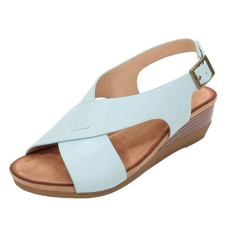 

Alueeu Women s sandals Women Wedges Beach Open Toe Breathable Hollow Soft Platform Sandals Leisure shoe